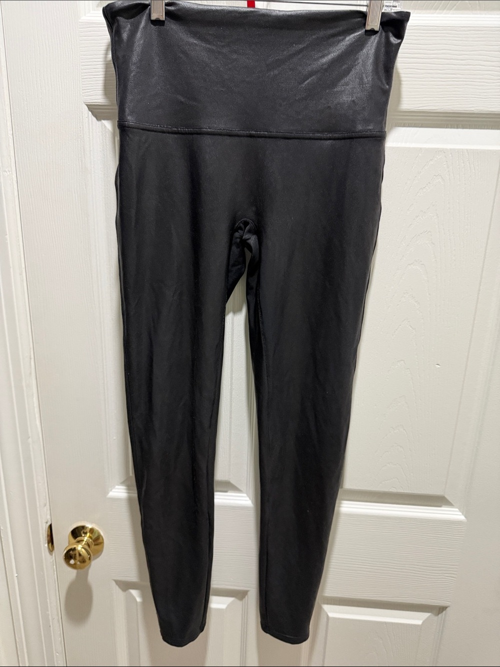 SPANX Black Faux Leather High-Waist Leggings